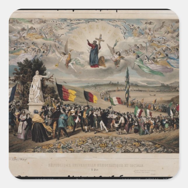 Adesivo Quadrado República Democrática e Social Universal, 1848 (Frente)