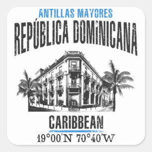 Adesivo Quadrado República Dominicana