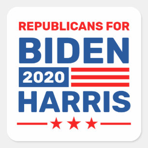 Adesivo Quadrado Republicano para Biden Harris 2020 Eleitores