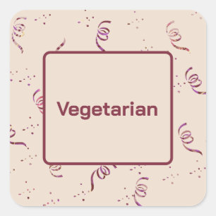 Adesivo Quadrado Requisitos Alimentares Vegetarianos Para Festa de