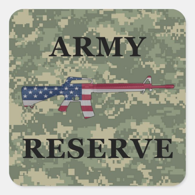 Adesivo Quadrado Reserva do Exército M16 Sticker Green (Frente)