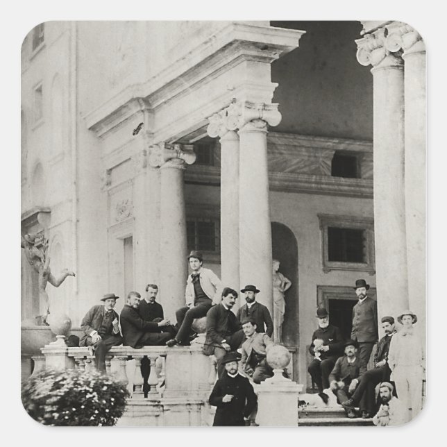 Adesivo Quadrado Residentes de Villa Medici em Roma (Frente)