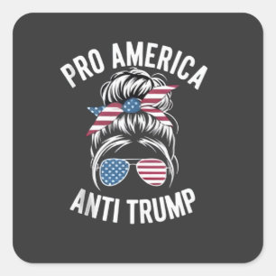 Adesivo Quadrado Resistência ao Sinalizador Anti-Trump Americano Pr