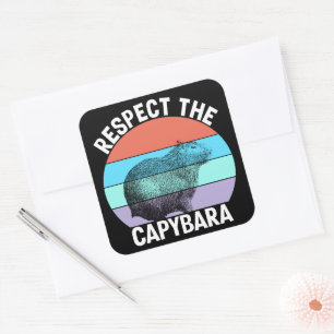 Adesivo Quadrado Respeite A Camiseta Capybara Funny Capybara Lover
