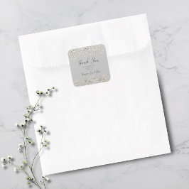 Adesivo Quadrado Respiração do bebê Obrigado Favor Sticker