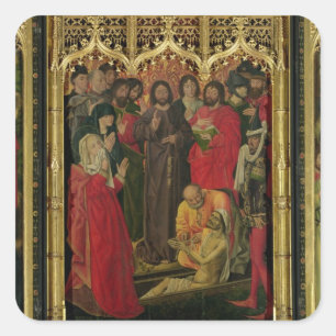Adesivo Quadrado Ressurreição do Triptych de Lazarus; O