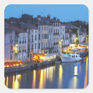 Adesivo Quadrado Restaurantes ao longo do rio l'Herault. L'Herault 