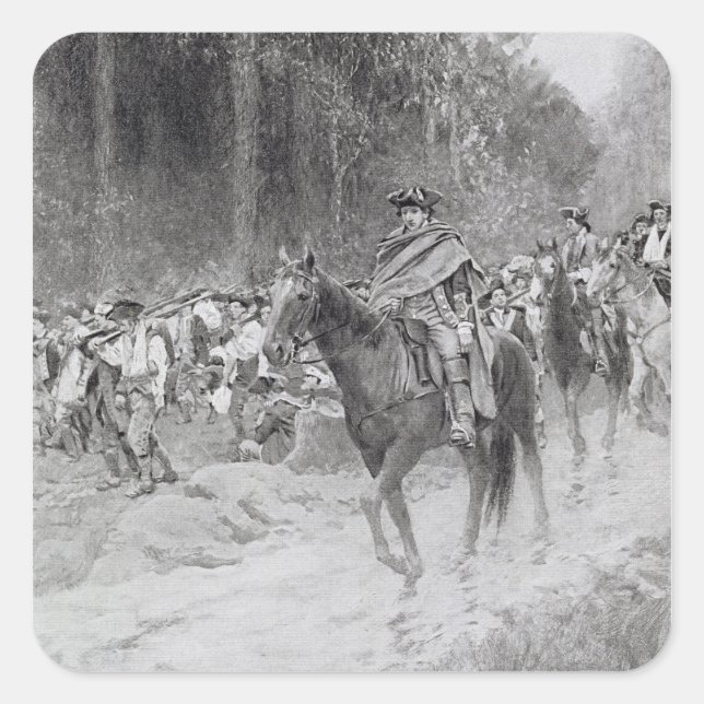 Adesivo Quadrado Retirada de Washington de Prados Excelentes (Frente)