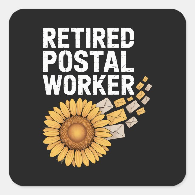 Adesivo Quadrado Retired Postal Worker (Frente)