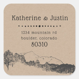 Adesivo Quadrado Retiro na Montanha ⎢Adesivo de Endereço de Remeten