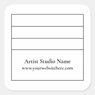 Adesivo Quadrado Retorno quadrado do Trabalho de arte Label Sticker