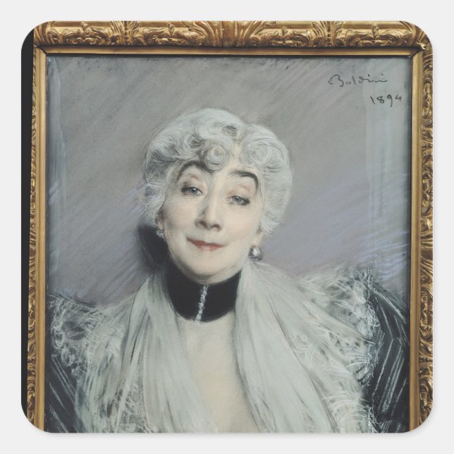 Adesivo Quadrado Retrato da Condessa de Martel de Janville (Frente)