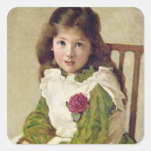Adesivo Quadrado Retrato da filha do artista (óleo em canvas)