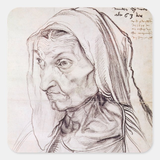 Adesivo Quadrado Retrato da mãe da artista, 1514 (Frente)