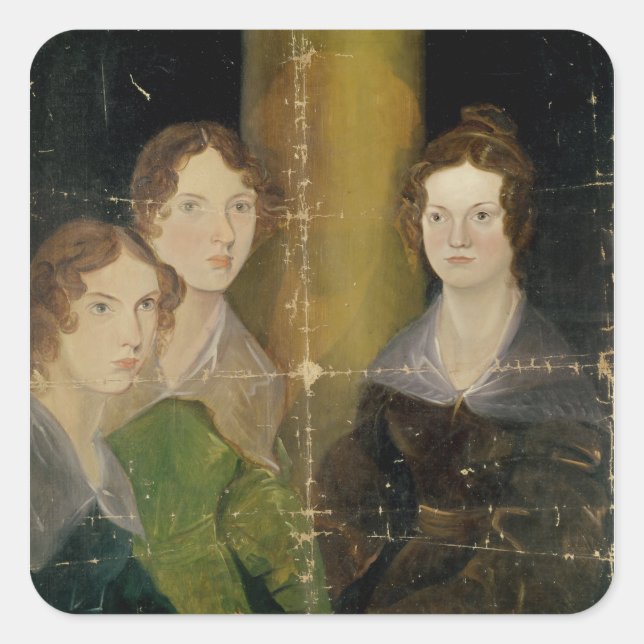 Adesivo Quadrado Retrato das Irmãs Bronte, c.1834 (Frente)