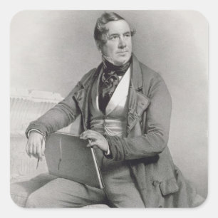 Adesivo Quadrado Retrato de 1796-1864) frontispiece de David