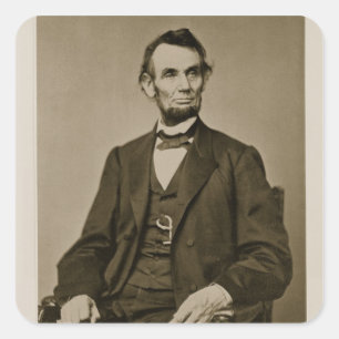 Adesivo Quadrado Retrato de Abraham Lincoln (1809-65) (foto de b/w)