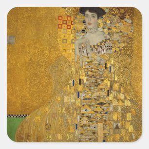 Adesivo Quadrado Retrato de Adele Bloch-Bauer I por Gustav Klimt