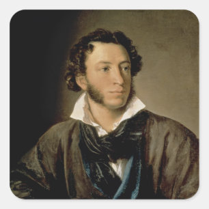 Adesivo Quadrado Retrato de Alexander Pushkin