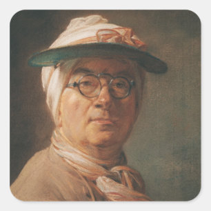 Adesivo Quadrado Retrato de auto, 1775