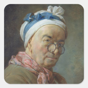Adesivo Quadrado Retrato de auto com espetáculos, 1771
