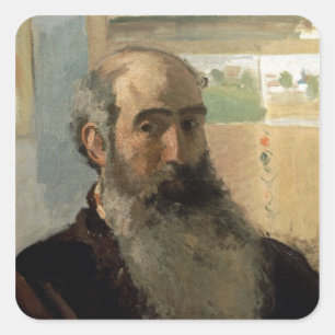 Adesivo Quadrado Retrato de auto de Camille Pissarro  , 1873