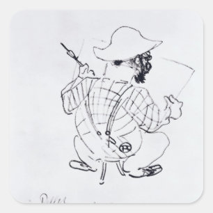 Adesivo Quadrado Retrato de auto de Henri de Toulouse-Lautrec  ,