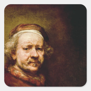 Adesivo Quadrado Retrato de auto dentro na idade de 63, 1669