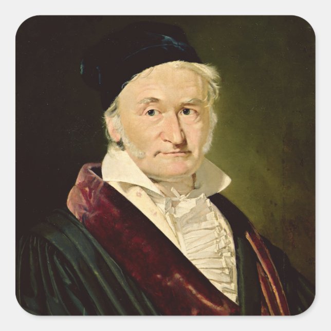 Adesivo Quadrado Retrato de Carl Friedrich Gauss, 1840 (Frente)