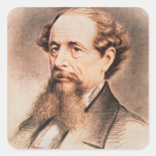 Adesivo Quadrado Retrato de Charles Dickens, 1869