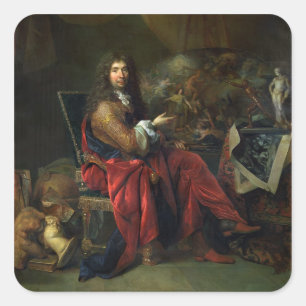 Adesivo Quadrado Retrato de Charles Le Brun (1619-90) 1686 (óleo