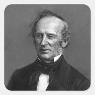Adesivo Quadrado Retrato de Cornelius Vanderbilt do comodoro cerca
