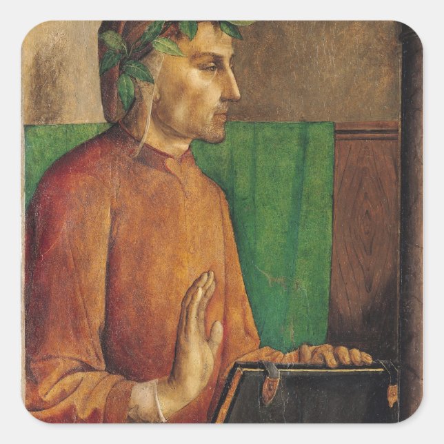 Adesivo Quadrado Retrato de Dante Alighieri, c.1475 (Frente)