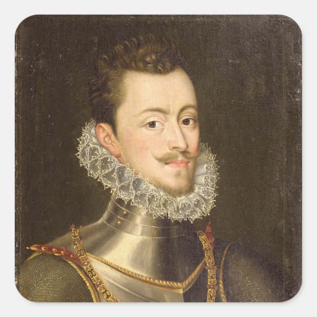 Adesivo Quadrado Retrato de Don John da Áustria (Frente)