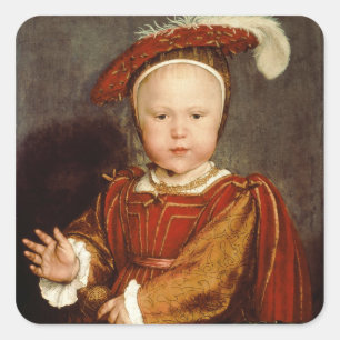 Adesivo Quadrado Retrato de Edward VI como uma criança, c.1538