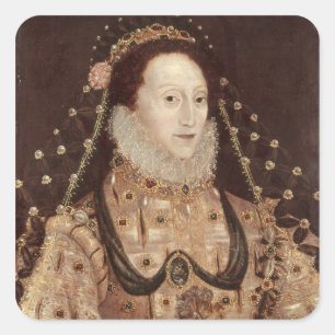 Adesivo Quadrado Retrato de Elizabeth mim c.1575-80