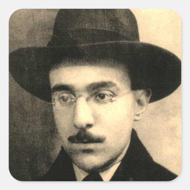 Adesivo Quadrado Retrato de Fernando Pessoa (Frente)