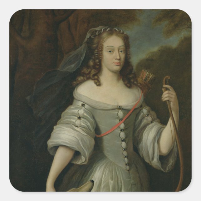 Adesivo Quadrado Retrato de Francoise Louise de la Baume (Frente)