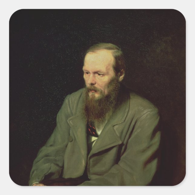 Adesivo Quadrado Retrato de Fyodor Dostoyevsky 1872 (Frente)