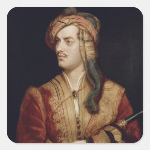 Adesivo Quadrado Retrato de George Gordon (1788-1824) 6 Baron By