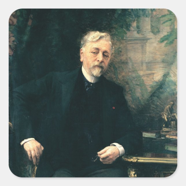 Adesivo Quadrado Retrato de Gustave Eiffel 1905 (Frente)