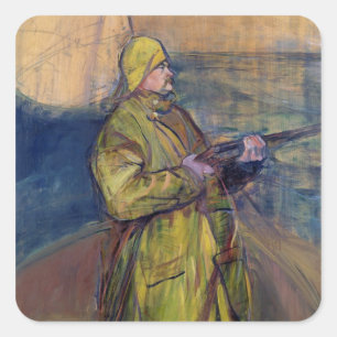 Adesivo Quadrado Retrato de Henri de Toulouse-Lautrec   do Monsieur