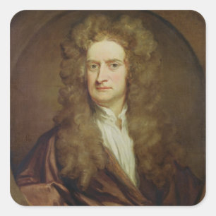 Adesivo Quadrado Retrato de Isaac Newton 1702