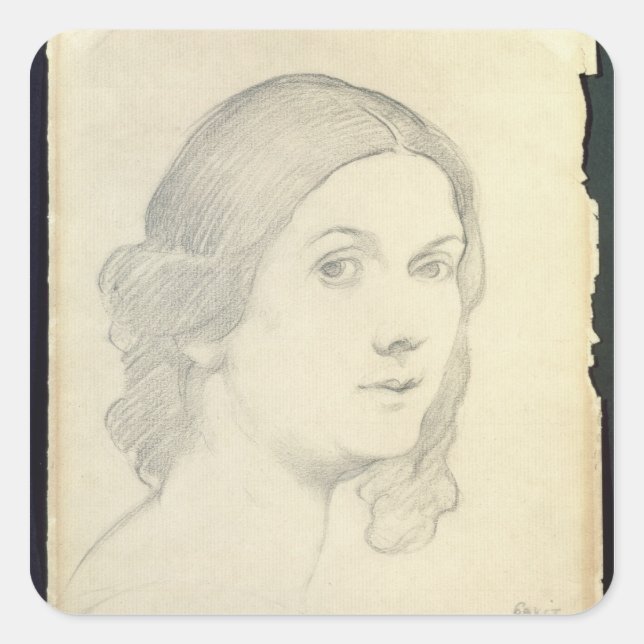 Adesivo Quadrado Retrato de Isadora Duncan, 1908 (Frente)