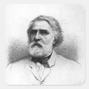 Adesivo Quadrado Retrato de Ivan Turgenev