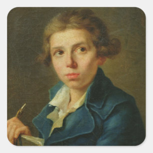Adesivo Quadrado Retrato de Jacques-Louis David como uma juventude