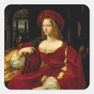 Adesivo Quadrado Retrato de Jeanne da esposa de Aragon (c.1500-77)