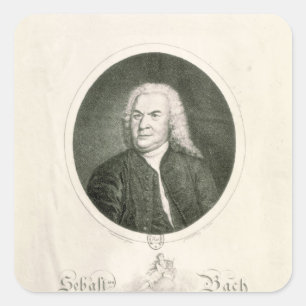 Adesivo Quadrado Retrato de Johann Sebastian Bach