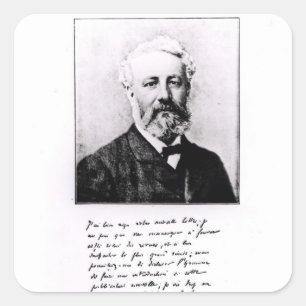 Adesivo Quadrado Retrato de Jules Verne