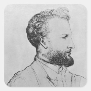 Adesivo Quadrado Retrato de Jules Verne d